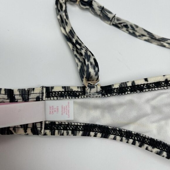 Victorias Secret Push Up Bikini Top Size 32B Black Print - Picture 11 of 11